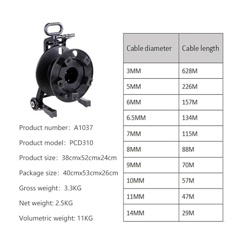 Carrete de cable retráctil de 10 m A1037-Wheel resistente para pared 5