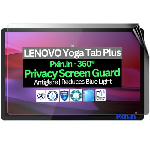 Image of Pxin Tablet Privacy Guard compatible with LENOVO Yoga Tab Plus | Screen protector | Anti-Glare | Blue light filter | 360 degree Anti Spy | Eye Protection