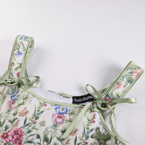 Image of Scarlet Darkness Corset Tops for Women Renaissance Floral Bustier Tops