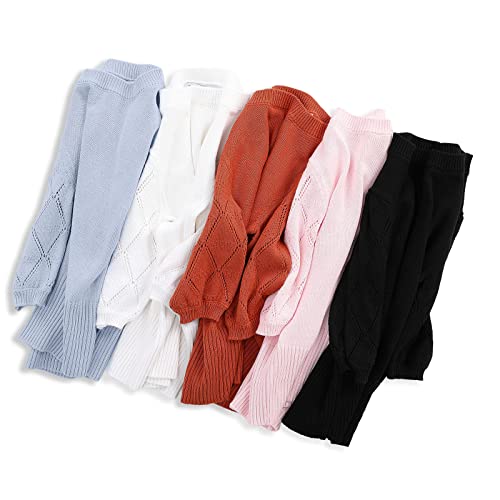 Girls Puff Short Sleeve Knit Sweaters Crewneck Pullover Sweater Kids Cute Fall Blouse Tops 5-14Y #TOP5