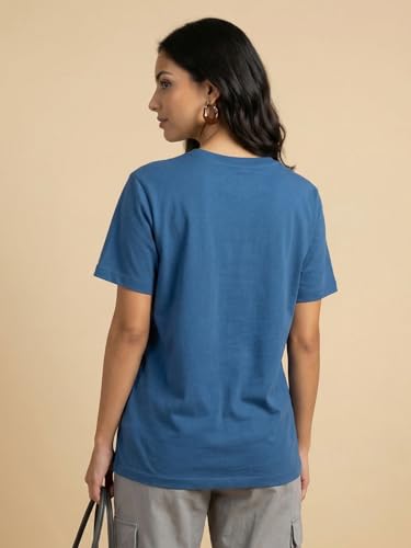 Image of Nobero Women's Graphic Printed T-Shirt | Regular Fit 180 GSM Cotton Tee for Women | Comfortable Round Neck Casual Wear
