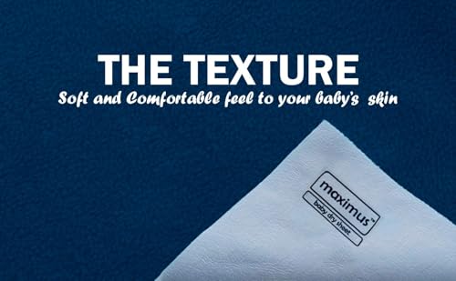 Image of Maximus Waterproof Quick Dry Sheet for Baby Pack of 2 | Bed Pad Extra Absorbent Washable Matress Protector | Baby Bed Protector Sheet for Toddler Children (70x50 cm) (Navy BLUEAND SBLUE, Small)