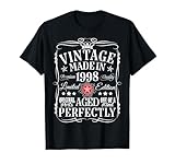 Vintage 27th Birthday Decorations Vintage 1998 27 Years OldV T-Shirt