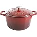 Crock Pot 69141.02 Artisan 5 Quart Enameled Cast Iron Round Dutch Oven, Red