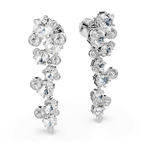 Swarovski Constella drop earrings, Mixed cuts, White, Rhodium Finish3
