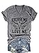Excuse me You Look Like You Love Me Shirts Vintage Cow Skull T Shirt Country Music Graphic Tees Short Sleeve Tops(Grey,L)