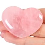 MAIBAOTA 45 mm Rose Quartz Crystals Valentine's Day Crystals Gifts for Her Women Large Heart Stone Healing Natural Reiki Gemstone Polished Heart Shaped Rocks Meditation