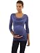 PattyBoutik Mama 2in1 Style 3/4 Sleeve Nursing Maternity Tunic (Blue M)