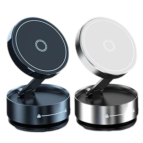 Wmool Opgewaardeerde vacuüm magnetische zuignap telefoonhouder, 2025 nieuwe magnetische zuignap telefoonhouder, opvouwbare en intrekbare dubbelzijdige magnetische telefoonhouder voor alle telefoons