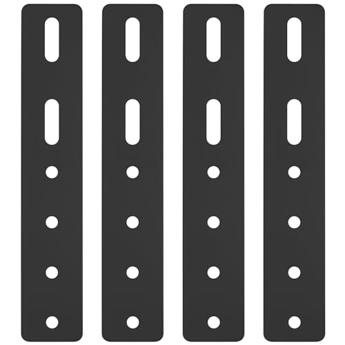 4 Pz Piastra di Giunzione Piana, Staffe Piatte Lamiera Forata, Staffe Piastra di Fissaggio, Staffe Perforate Connettore, Lastrina di Giunzione Piatta con 4 Foro e 2 Fessure per Legno, 200x36x3 mm