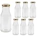 Produktbild Vitrea 6 leere Glasflaschen 263ml Schraubverschluss Gold - Milchflaschen, Saftflaschen, kleine Flaschen zum Befüllen mit Deckel - für Milch, Saft, Smoothies, Öl - 6 Stück, TO43