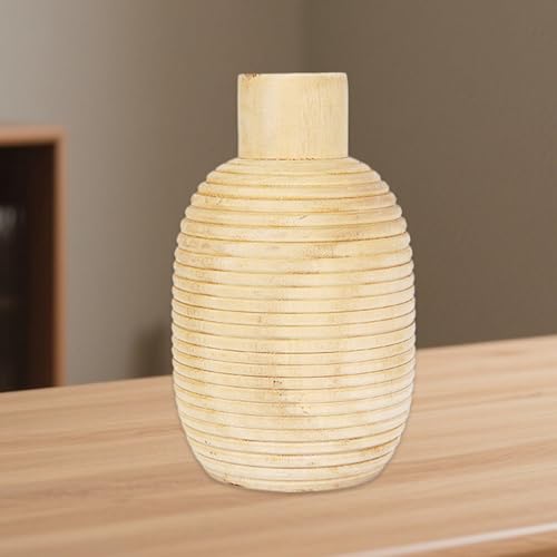 Jarrón de madera para contenedor de plantas y centros de mesa de comedor 4