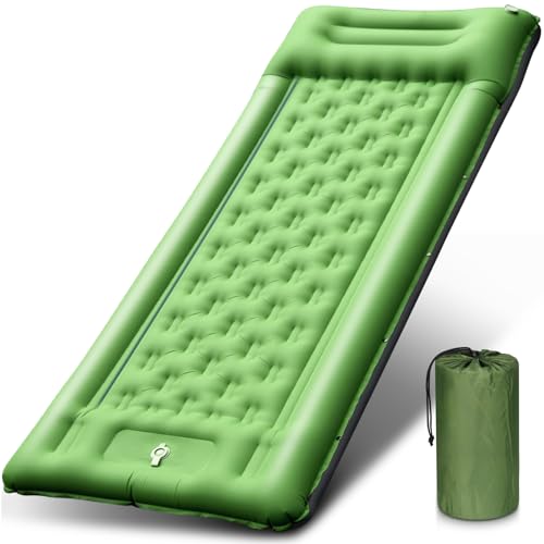 Colchón Hinchable, Esterilla Camping Gruesa Colchoneta Hinchable de Camping con Bomba de Aire Integrada para Acampada, Senderismo, Mochilero, Playa
