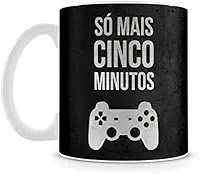Artgeek Caneca Gamer Só Mais 5 Minutos - Cerâmica - Caneca de Jogo - 325 ml