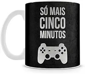 Artgeek Caneca Gamer Só Mais 5 Minutos - Cerâmica - Caneca de Jogo - 325 ml