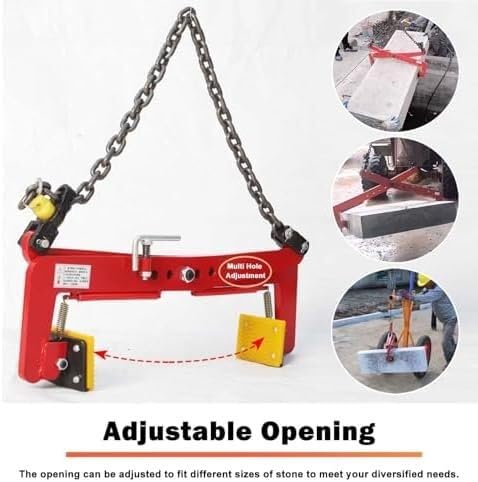 Abrazaderas de elevación resistentes para placas de granito/mármol/roca/metal, alicates de tijera ajustables, elevador de placa vertical, ideal para construcción y manejo de piedras (XL (800 kg))