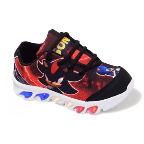 Kit Tênis De Led Infantil Menino Masculino Sonic Shadow+ Relógio + Óculos, Tamanho 27