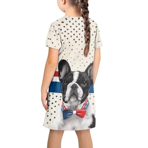 Summer Dress for Girls 3-14T Little Kids Night Home Playwear Dresses Causal Short Sleeve Tank Tshirt Dress Pockets2