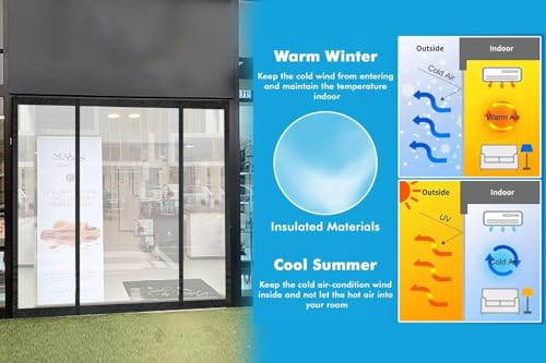 Image of The Furnishing Tree Magnetic AC Curtain | Transparent, Thermal-Insulated Door Screen | Hands-Free for Shops, Kitchens, Bedrooms, and AC Rooms, Fit Doors Upto - WxH(94 inchx78 inch), PVC Thickness 0.20 mm.