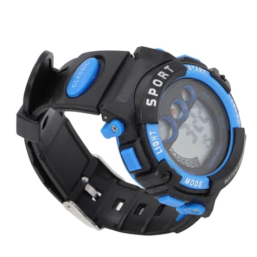 Relógio Esportivo Digital Infantil, Alarme, Cronômetro, 7 Cores de LED, à Prova D'água, Dia/data, E
