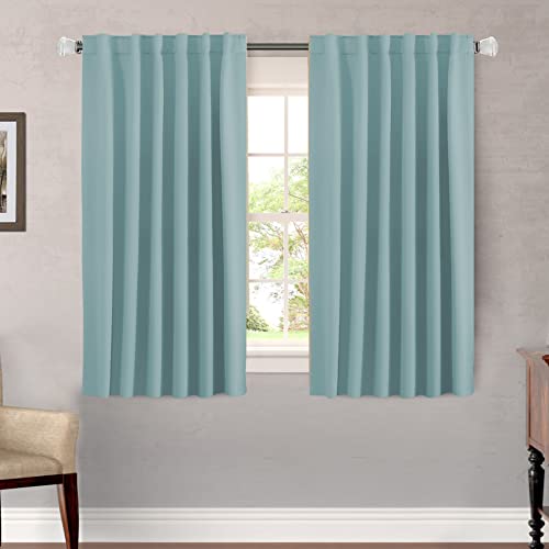 Image of H.VERSAILTEX Blackout Curtains Thermal Insulated Window Treatment Panels Room Darkening Blackout Drapes for Living Room Back Tab /Rod Pocket Bedroom Draperies (2 Panels, Mineral Blue, 52 x 54 Inch)