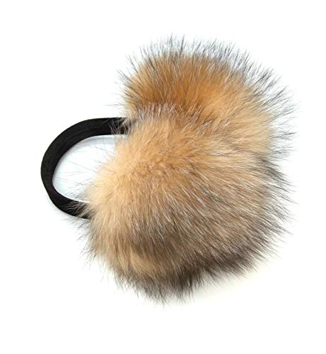 Hima Real Fox Fur Winter Earmuffs (Natural Light Crystal), Made