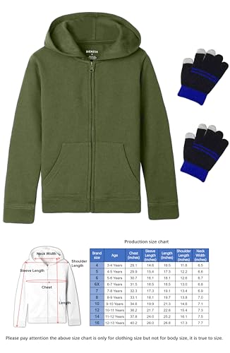 Bienzoe Boys Zip Up Hoodie: Kids Soft Anti-Pilling Fleece School Uniform Sweatshirt3