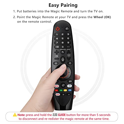 Image of Ewo'S Voice Remote Only For Lg-Smart Tv-Magic Remote Replacement An-Mr20Ga An-Mr19Ba An-Mr18Ba An-Mr650A 2020 2019 2018 2017 Models - Black