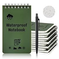 OSDUE 10 Stück Wasserdichte Notizblock,3 x 5 Zoll Pocket Notizbuch mit Stift Mini Allwetter-Notizblöcke mit Top-Spirale für Aktivitäten im Freien Aufnahmen Taktische Steno