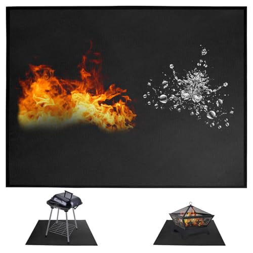 Alfombra Barbacoa Exterior 100 x 152 Cm, Alfombra Barbacoa Exterior, Esterilla Para Barbacoa, Tapete Ignífugo De Fibra De Vidrio, Felpudo Resistente Al Calor Para Barbacoas, Alfombrilla Ignífuga