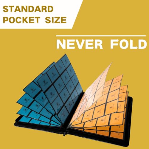 Image of 1000+ Pockets Trading Card Binder, 16-Pocket Card Ablum Compatible with MTG,Sports Cards & Other Standard Size Trading Cards (Yellow)