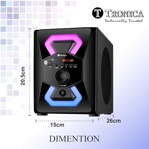 TRONICA Donald 7.1 65W Home Theatre System with RGB LED Lights, Remote Control, Bluetooth Speaker Set, FM, Pendrive,Smart TV Support 5 41m8efZrNiL