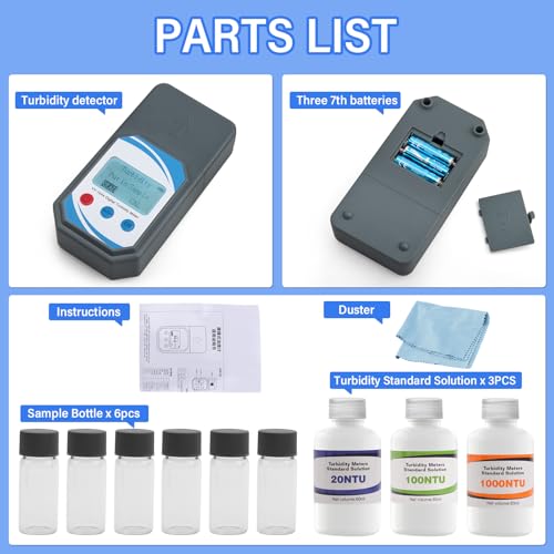 Yewhick Digital Turbidity Meter, Measuring Range 0-1000 NTU, ISO 7027 Certification Compliant, Water Quality Tester for Field and Lab, Handheld Portable Turbidimeter for Water Test with Carry Case by Yewhick - Image 2