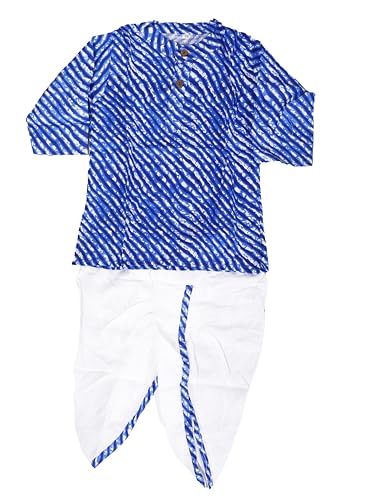 Image of Presents Stylish Festive Leheriya Print Kurta Dhoti Set for Boys /Dhoti Kurta Set For Kids