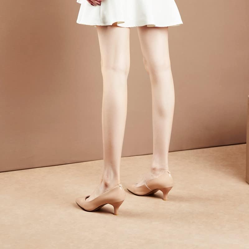 KAGAA 100% Leather Pointed Toe Slip-on Shoes, Thin Heels mid Heel Comfortable Casual Business Women Pumps s20s41 - Image 6