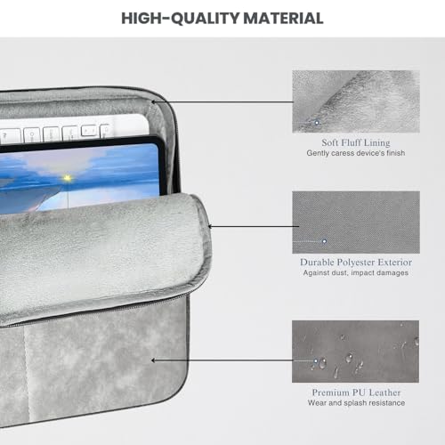 Image of MOCA Universal Polyester 7-8 Inch Tablet Sleeve Case Cover: Fits Amazon Kindle, Paperwhite, Kindle Fire, Apple iPad mini, Lenovo M8, Samsung Galaxy A7 Lite, (6 inch to 8 inch Devices) (Ash Grey, 7-8 inch)