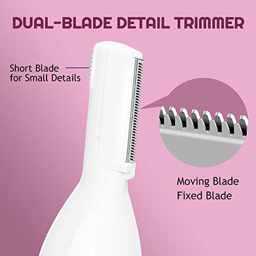 Dapsang Eyebrow Trimmer Electric Eyebrow Razor For Women, Rechargeable Facial Hair Shaver Painless Detail Trimmer With Replacement Blade For Face Neck Lips (Rose Pink) #TOP1