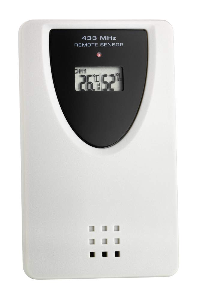TFA Dostmann Sky 35.1152 Funk-Wetterstation mit Außensensor, Wettervorhersage und Funkuhr (schwarz mit Batterien)