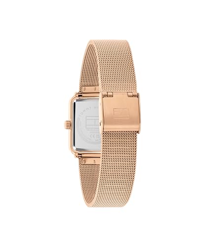 Tommy Hilfiger Women's Quartz Watch – Mini Stainless Steel Tank Case with Crystal Bezel, Mesh Bracelet, Fashion Accessory - Gift for Her3