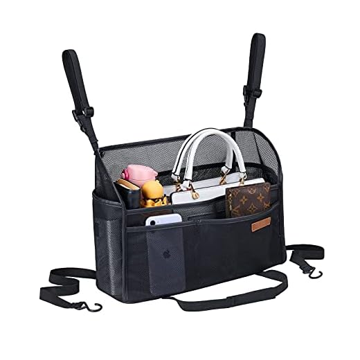 WLLWOO Car Net Pocket Handbag Holder Between Seats Back Storage Organizer Purse Holder for Console Front Seat Storage Barrier