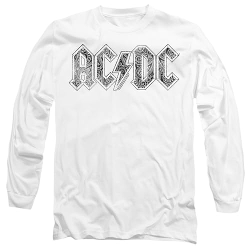 AC/DC t-shirt noir imprimé paisley vêtement mixte manches longues