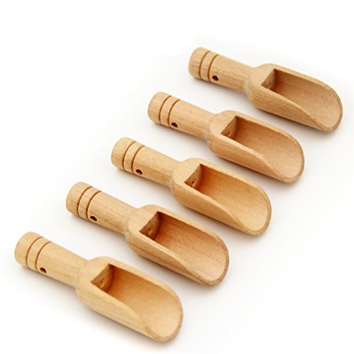 Lasenersm 0214 6 Pcs Mini Wooden Scoops Bath Salt Spoon 3 Inch Long thumb #1