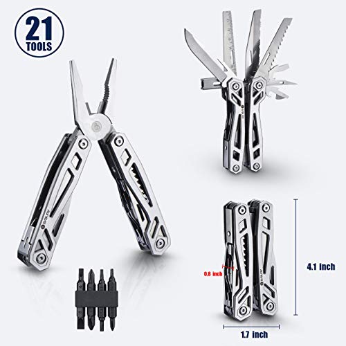 BIBURY Multi-Tool, 21 in 1 Multitools Pliers with Rope Cutter, Can Opener, Screwdriver, EDC Tools for Camping, Outdoor Activities, Repairing (Shiny) 7 BIBURY Multi-Tool, 21 in 1 Multitools Pliers with Rope Cutter, Can Opener, Screwdriver, EDC Tools for Camping, Outdoor Activities, Repairing (Shiny) - Image 7