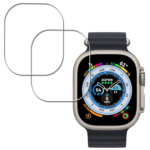 HKKAIS 【2 枚セット】日本製硝子採用 Apple Watch Ultra 3 / Ultra 2 / Ultra 49mm 用 ガラスフィルム 強化 ガラス 液晶画面 保護フィルム アップルウォッチ ウルトラ3 / ウルトラ2 / ウルトラ ガラス