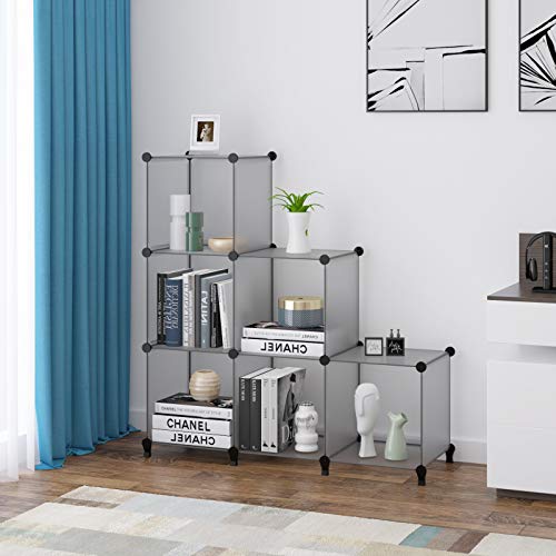 Homidec 6-Cube Light Grey Cube Storage Organizer, Modular Storage Shelf With Hammer, Bin Cabinet Closet Bookshelf For Living Room, Bedroom, Office, Each Cube Size 11.8 X 11.8 Inch #TOP5