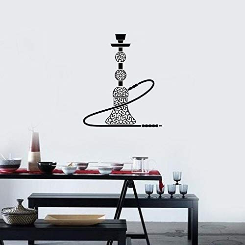 Shisha Vinyl Wandtattoo Shisha Bar Raucherzimmer Dekoration Zubehör Arabischen Stil Innenaufkleber Wandbild 67x57CM