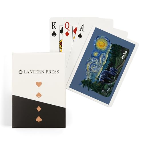 Lantern Press Idaho, Starry Night, Bear and Cub, 52 naipes póker
