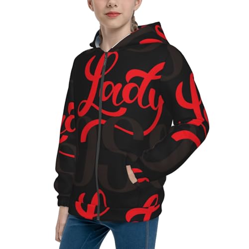 Lady Boss Kid Hoodies Boys Zip Up Sweatshirts Girls Pullover with Pocket