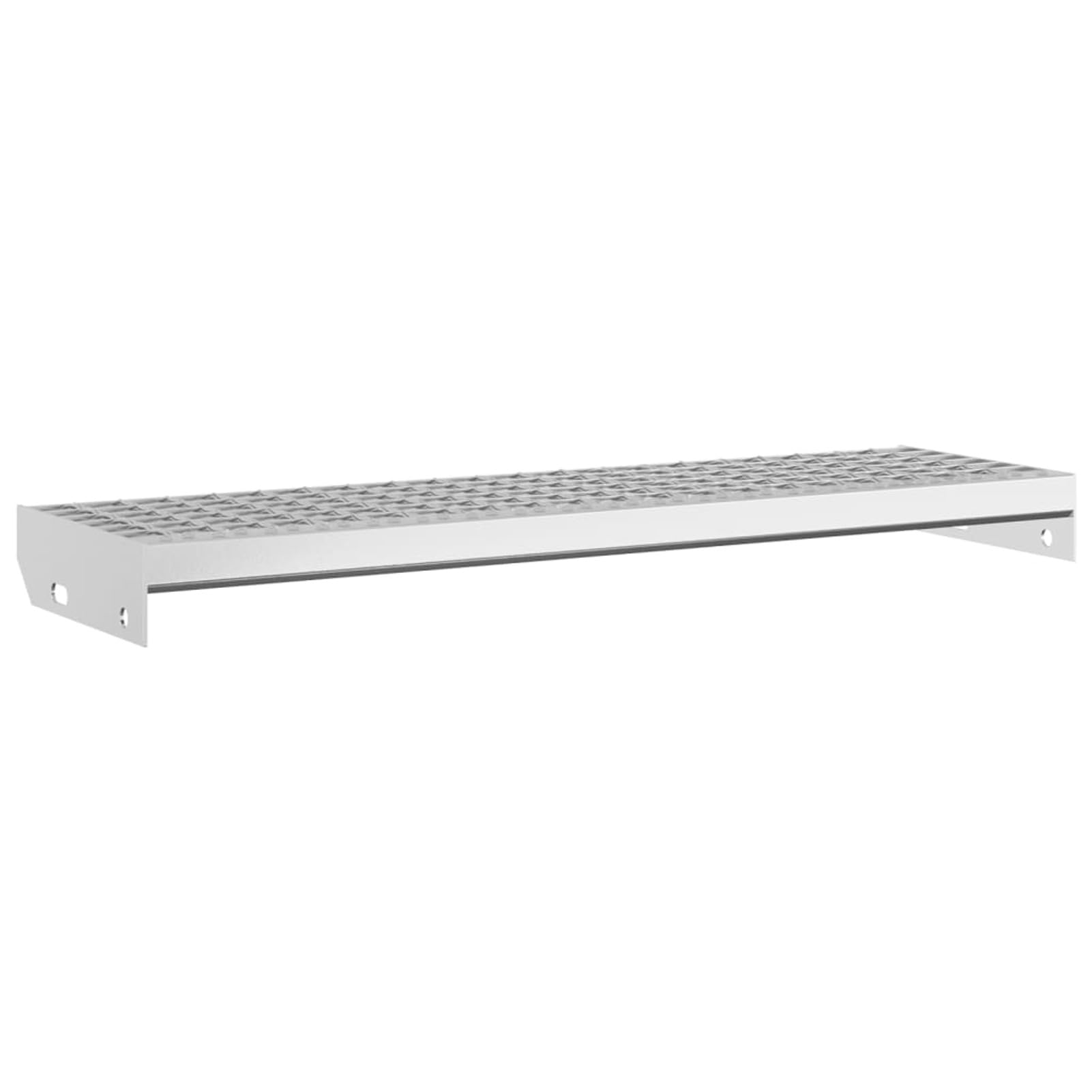 Gecheer Scalino in Griglia, Antiscivolo Dimensioni 80x24x7 cm Acciaio Zincato per Scale Esterne e Interne in Scuole Fabbriche Ristoranti e Abitazioni