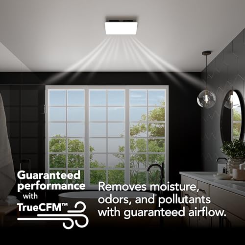 Image of EVOLVE Premium Bathroom Exhaust Fan with Light and Continuous Run, 110-130-150 Selectable CFM